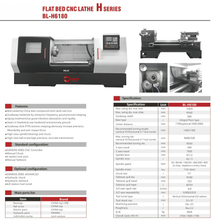 .BL-H6180 BL-TK36S Bed de cama plana CNC torno