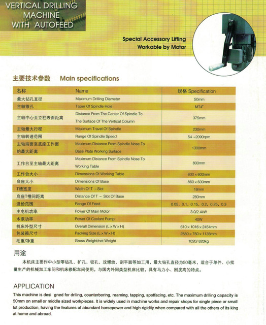 Máquina de perforación de alimentación automática Z5050 (YZ)