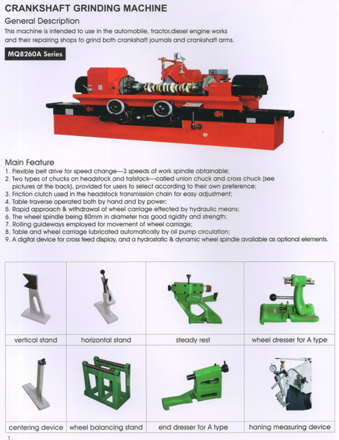 Máquina de molienda del cigüeñal MQ8260A-MQ8260AX18-MQ8260AX20