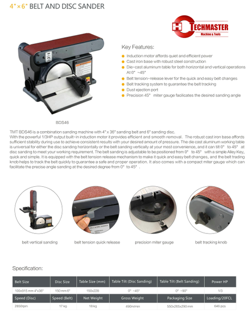 Lijadora de cinturón y disco DBS46