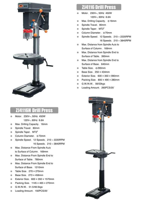 Serie ZJ Drill Press ZJ4116-ZJ4116H