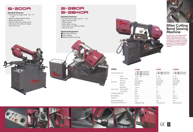 Máquina de sierra de banda de metal S-220R/S-280R/S-2840R