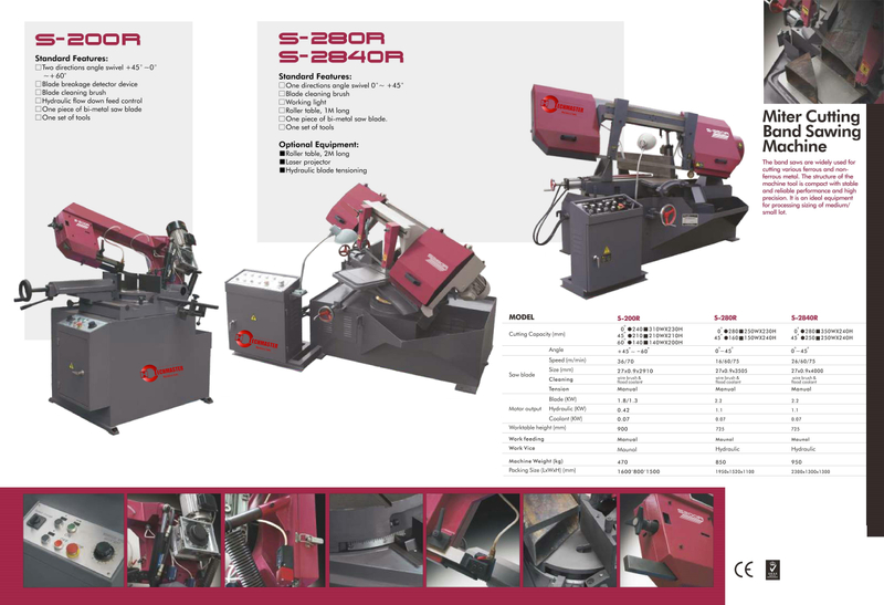 Máquina de sierra de banda de metal S-220R/S-280R/S-2840R