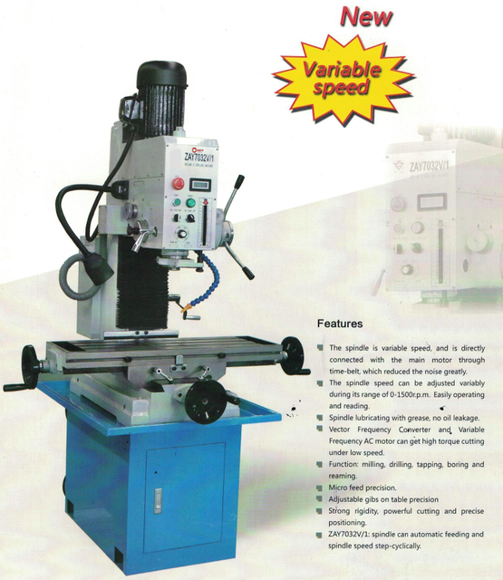 Máquina de perforación y fresado totalmente industriales Velocidad Vario Zay7032v-Zay7040v-Zay7045V