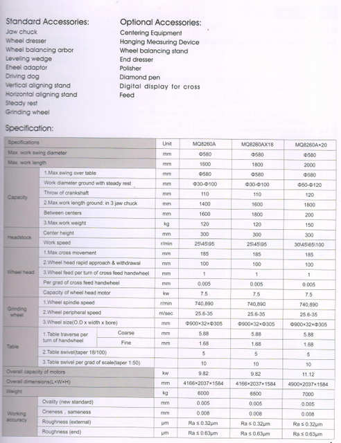 Máquina de molienda del cigüeñal MQ8260A-MQ8260AX18-MQ8260AX20