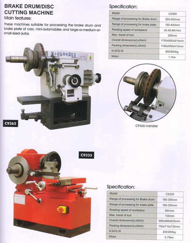 Máquina de corte de tambor/disco de freno C9365-C9335