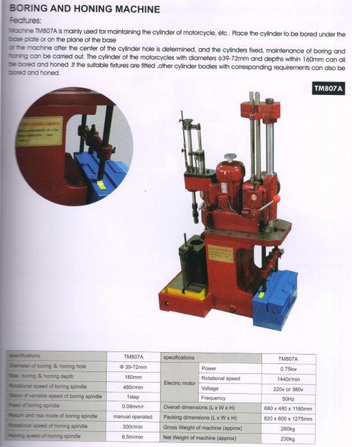 Máquina aburrida y perfilada TM807A