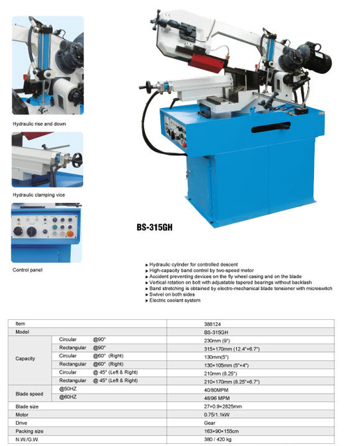 Metal Cutting Saw Saw BS315G-BS-315GH