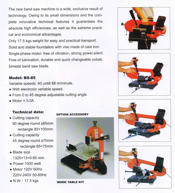 La banda portátil vio BS-85