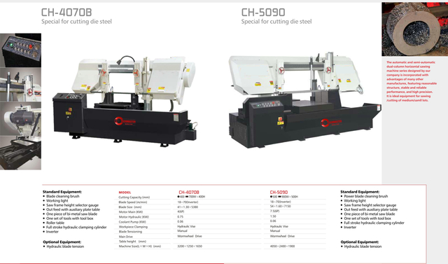 Sierra de banda semi automática de doble columna de la serie CH CH4070B-CH5090