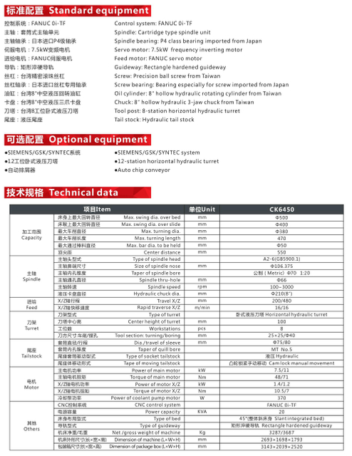CK6450 Precisión CNC TORLO 