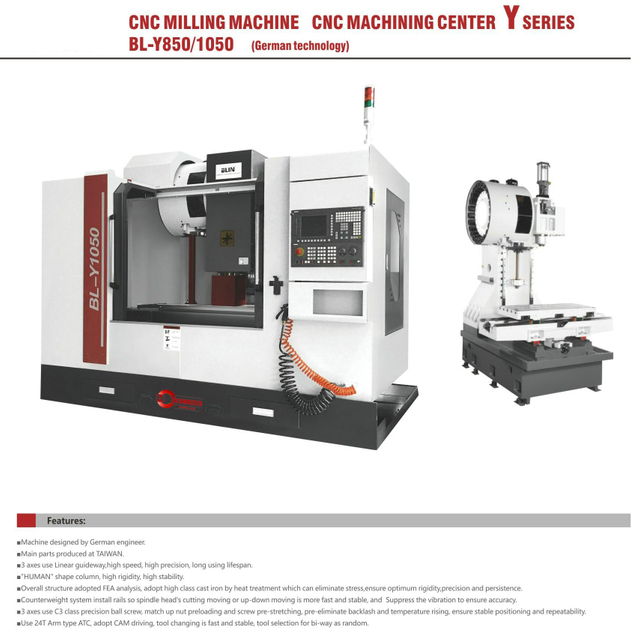 .BL-Y850 1050 CNC Fresa CNC Machining Cente
