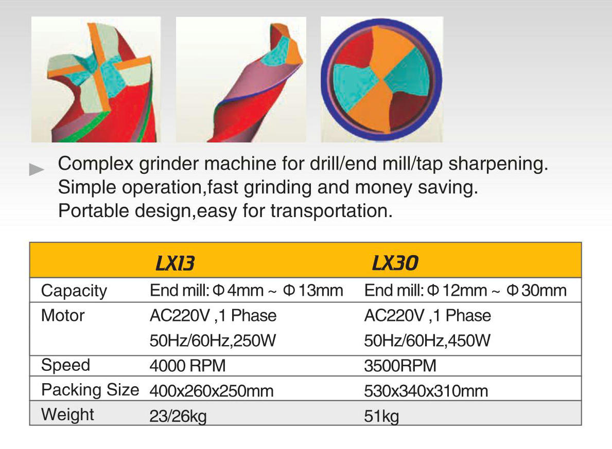 Drill Bit & End Mill Grinder LX13-LX30