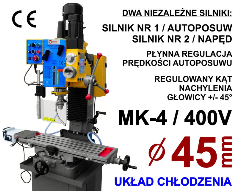 Máquina de perforación completamente industrial Cabeza de engranaje Auto - Máquina de perforación y fresado de alimentación ZX7045C