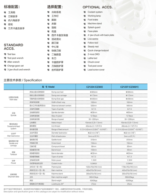 Norton Feeding Box Style Lathe CZ300-CZ300/1