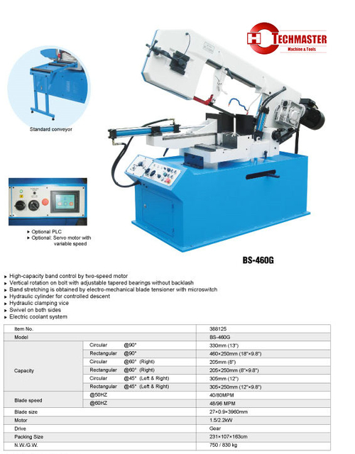 Banda de corte de metal sierra BS460G