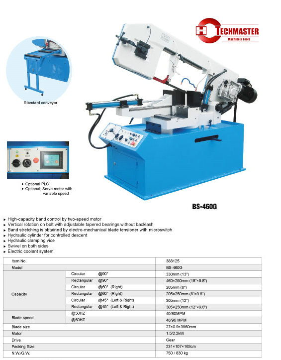 Banda de corte de metal sierra BS460G