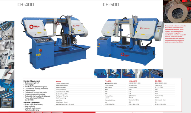 Sierra de banda semi automática de la Serie CH Serie CH400-CH500