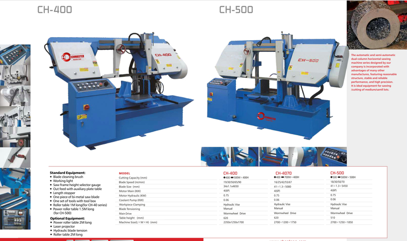 Sierra de banda semi automática de la Serie CH Serie CH400-CH500