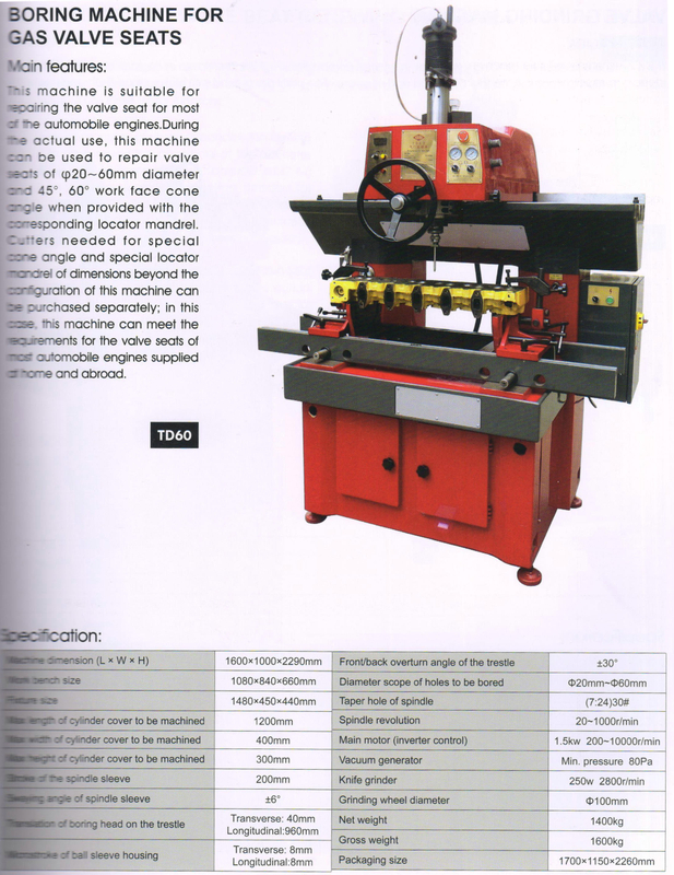 Máquina de perforación para asientos de válvula de gas TD60