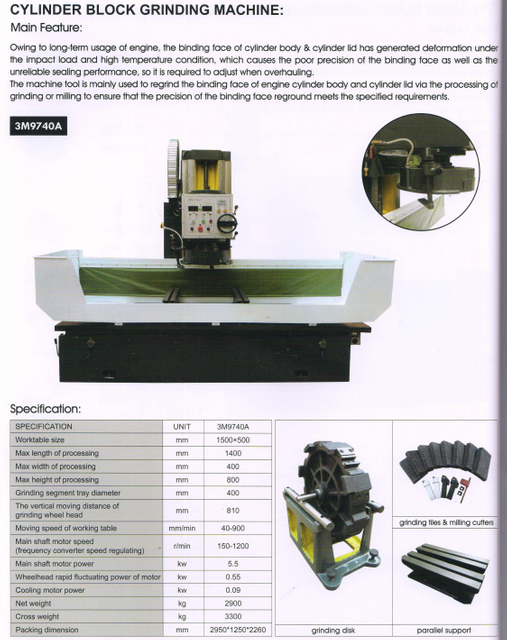 Máquina de molienda de bloque de cilindro 3M9740A