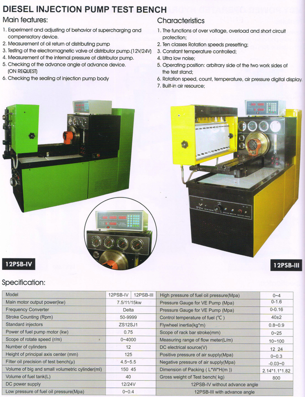 Banco de prueba de la bomba de inyección diesel 12PSB-IV --- 12PCSB-III