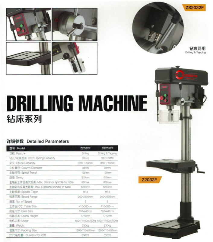 Máquina de perforación y ritmo industrial ZS2032F