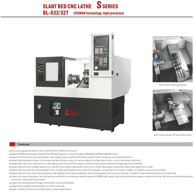 Cama inclinada CNC Lathe BL-S32/32T