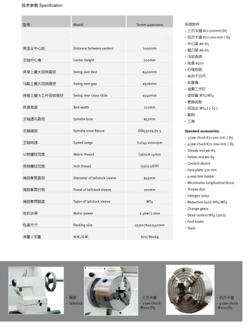 Motor torno tunrer400