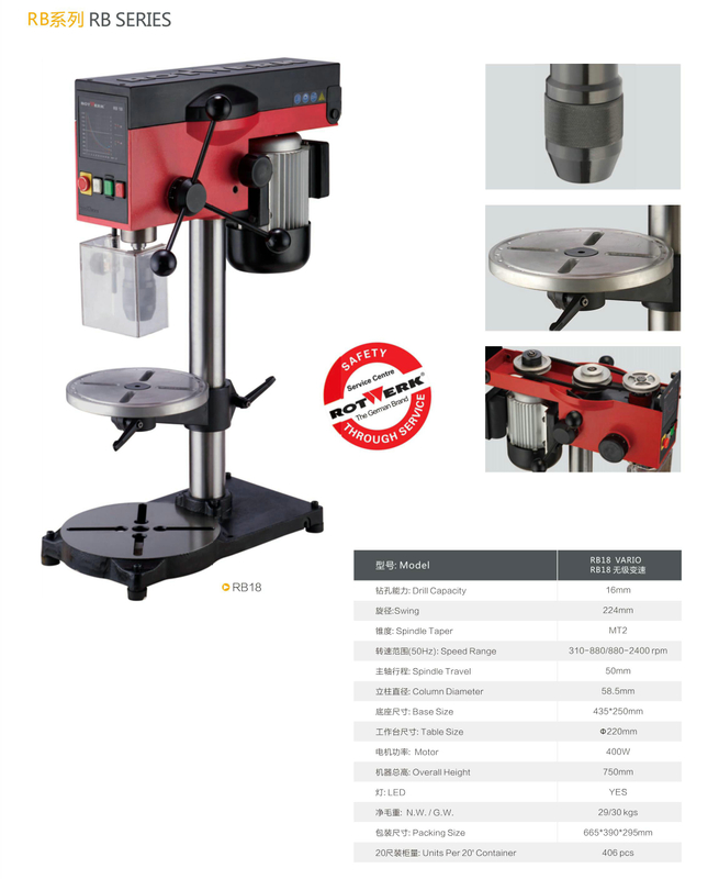Serie RB Drill Press RB18 Vario