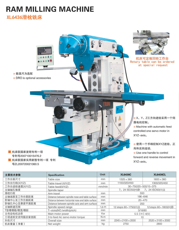 Máquina de fresado RAM XL6436C-XL6436CL