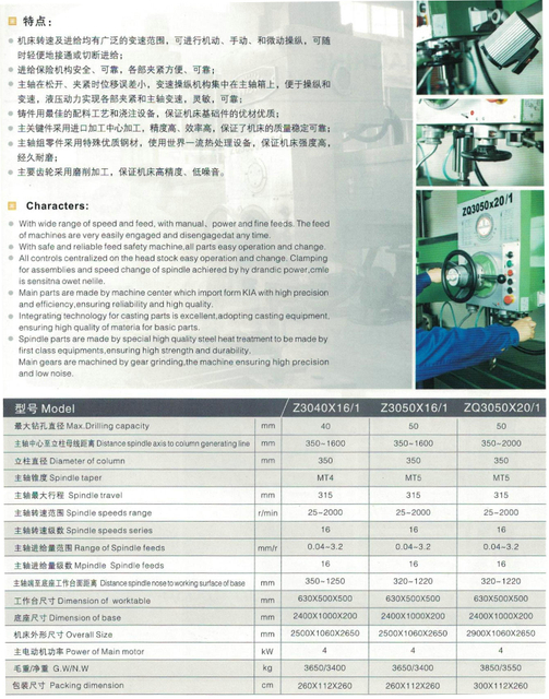 Máquina de perforación radial Z3040X16/1