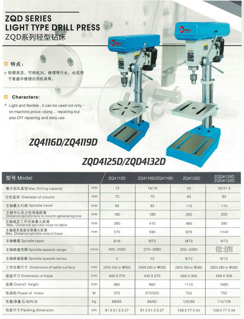 Tipo de luz de la serie ZQD Press Press ZQD4125D