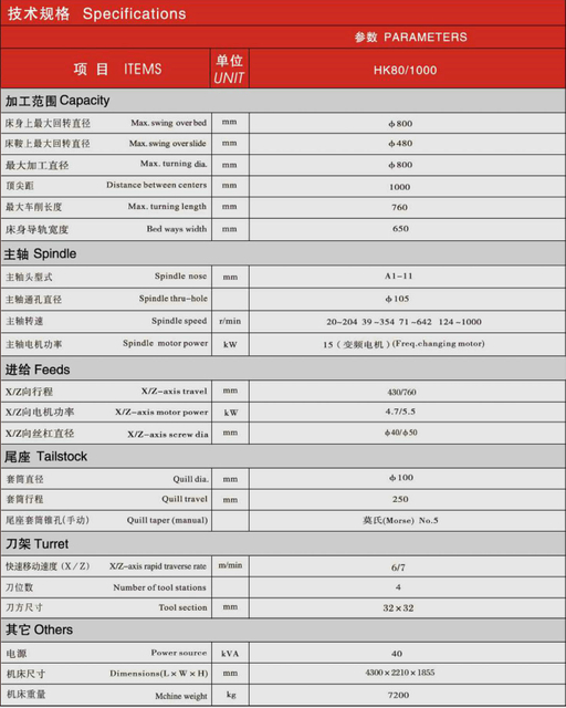 Torno de CNC económico (cama de flate) HK80