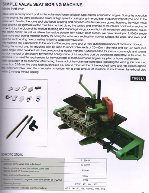 Máquina de perforación de asiento de válvula simple TJ8563A