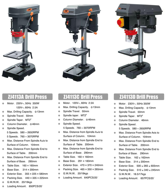 Serie ZJ Drill Press ZJ4113A -ZJ4113C