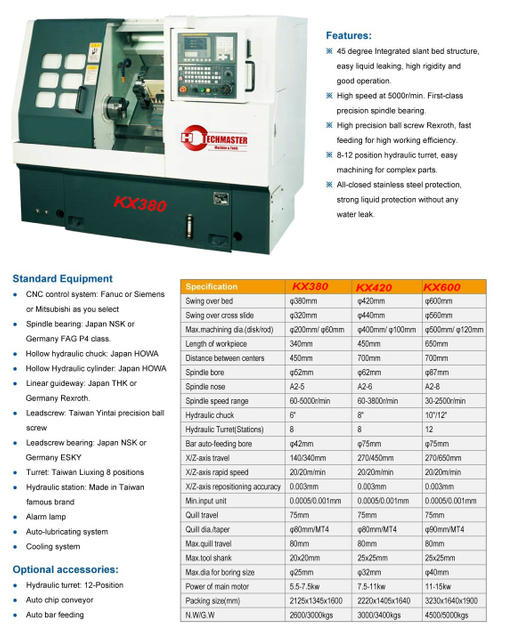  Serie Horizontal Slant Bed CNC Lathe KX