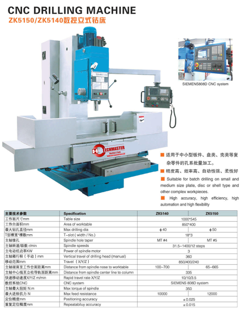 Máquina de perforación CNC ZK5140-ZK5150