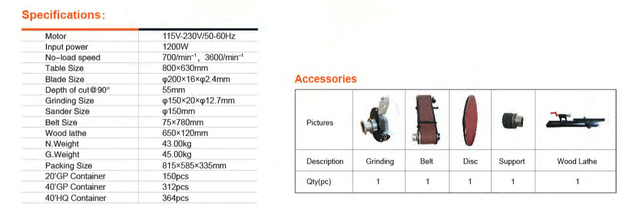 Sierra de mesa mwm200a