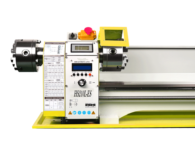 HS210L-ES 1000 mm Auto izquierdo y rosca derecha haciendo mini máquina de torno de metal CNC con dos cabezales de Chuck