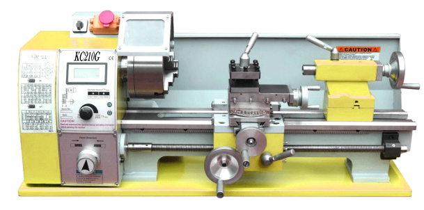  Tornio KC210G 8x16 con caja de cambios de roscado inverso, motor sin escobillas de 750W de alta calidad con función de alimentación automática postiva e inversa mini matriz de metal con torno de metal