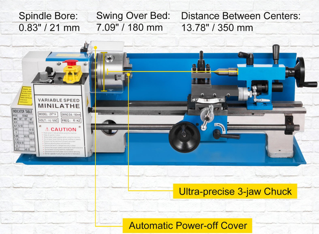 Lathe de banco 7 'x14 ' (180x350 mm)