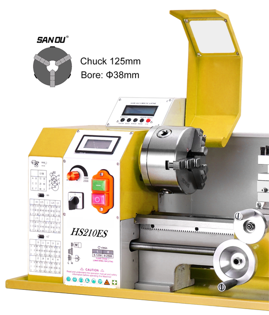 HS210ESX400 Auto izquierdo y rosca derecha haciendo mini máquina de torno de metal CNC