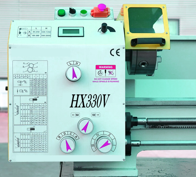 HX330V Plus (330x915 mm) Vario 1500W Motor con Chuck 915*330 mm Máquina de torno de metal de bricolaje