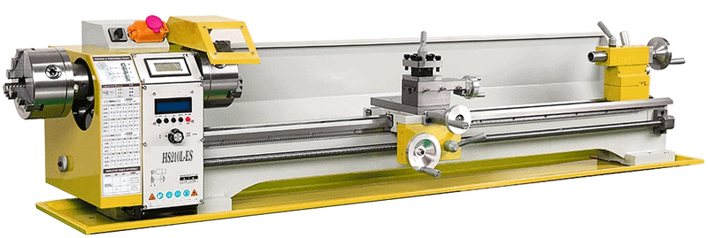 HS210L-ES 1000 mm Auto izquierdo y rosca derecha haciendo mini máquina de torno de metal CNC con dos cabezales de Chuck
