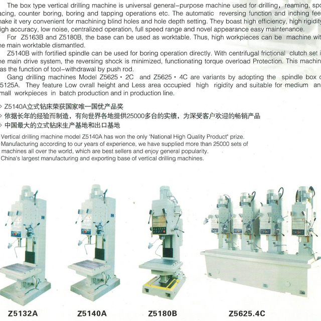 Serie Z de máquina de perforación vertical Z 