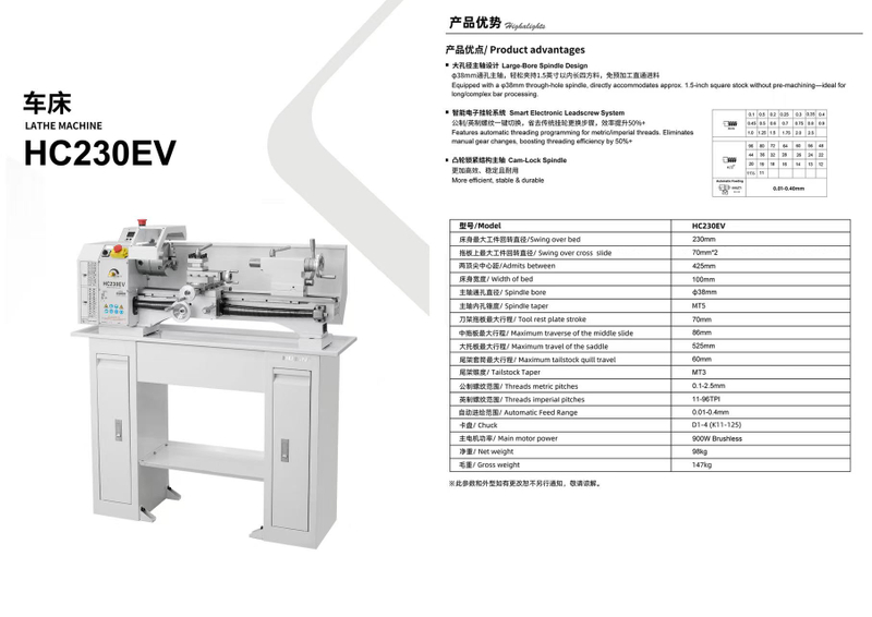 E máquina de corte HC230EV