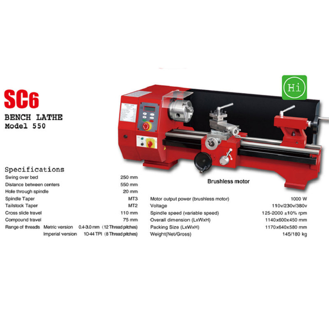 SC6 Motor sin escobillas Topbench torno 