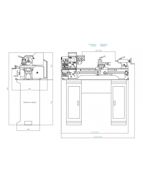  Lathe de banco de alimentación automática JY250VFX550 