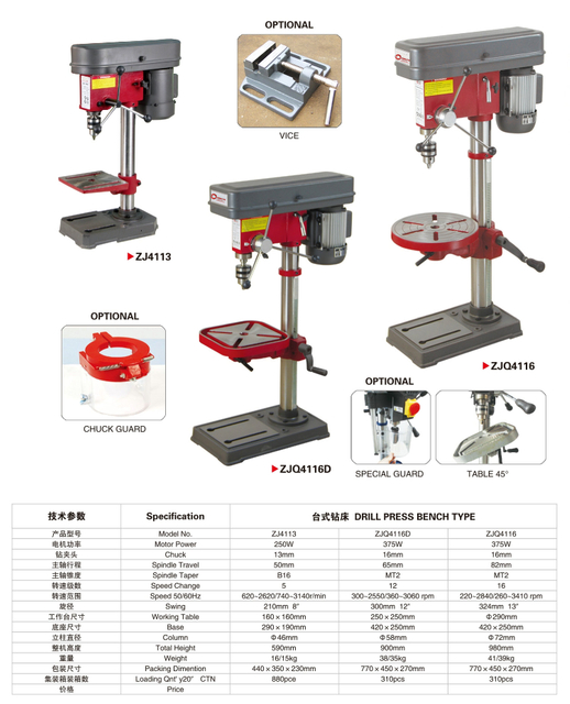 Tipo de banco de prensa de perforación 